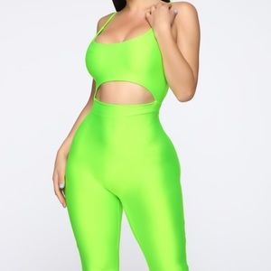 Fashion Nova Neon green romper